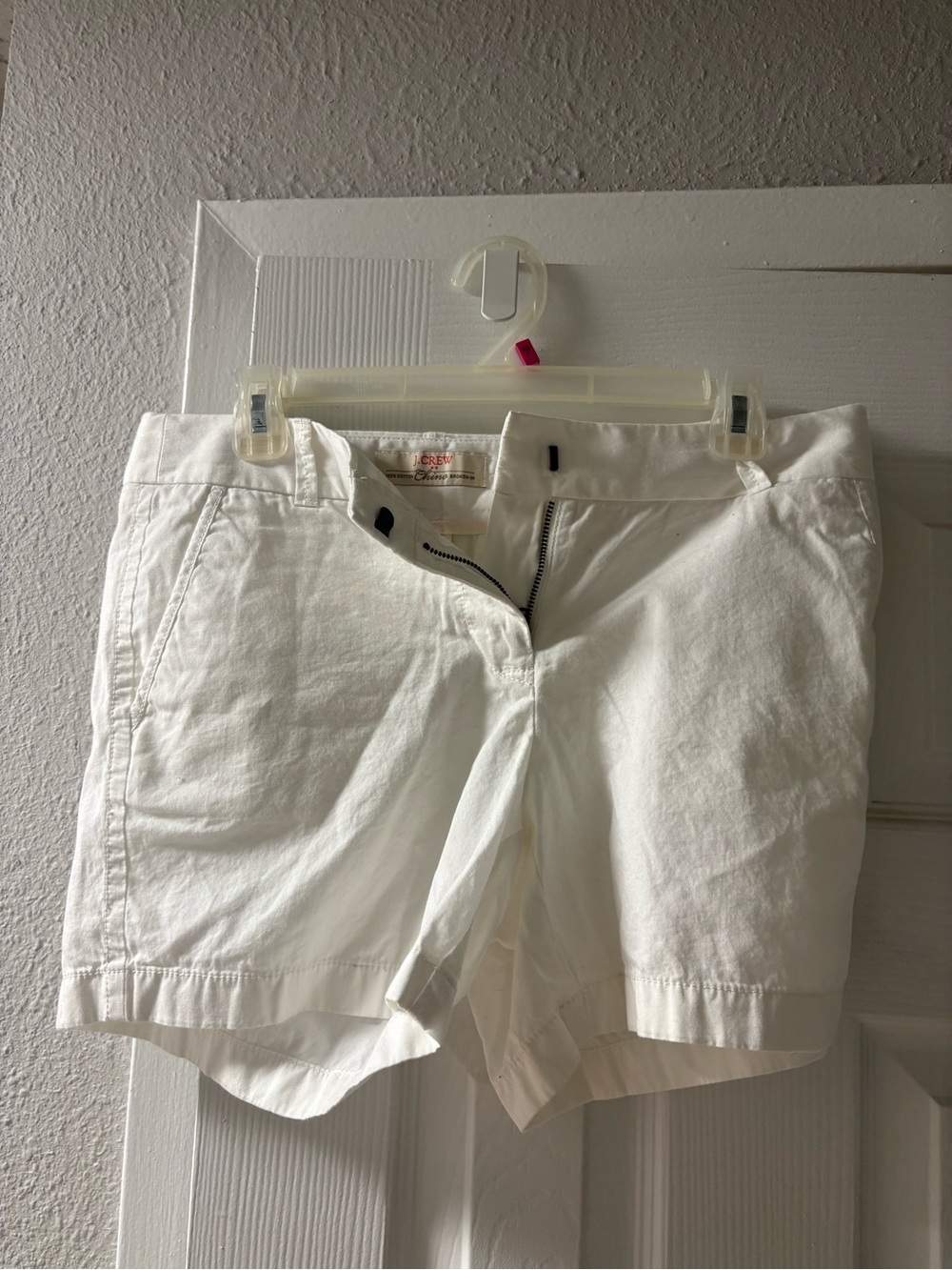 J. Crew White High-Rise Cotton Chino Shorts